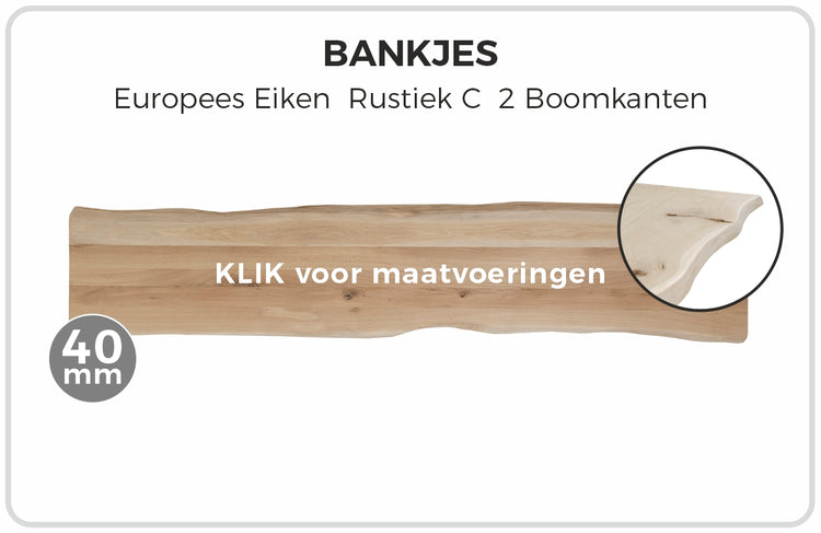 Eiken Bankje met Boomkant