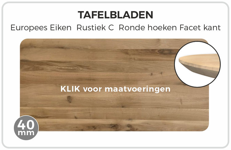 Eikenblad met facet rand en afgeronde hoeken