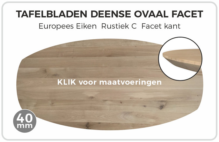 Ovaal eikenblad (Deens) met facet rand