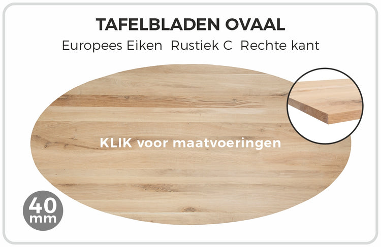 Ovaal eikenblad met rechte kanten