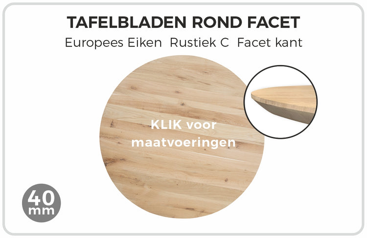 Rond eikenblad met facet rand