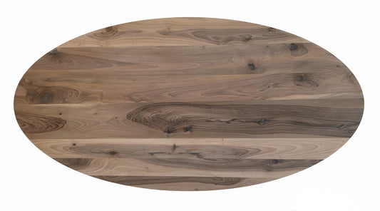 Ovaal notenblad massief met facet kanten